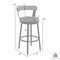 Armen Living Kobe 26" Counter Height Swivel Bar Stool in Brushed Stainless Steel Finish and Gray Faux Leather 721535761807 - alternate 4